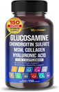 Glucosamine Chondroitin sulfate Methylsulfonylmethane Hyaluronic Acid D3, Black -150 Capsules-