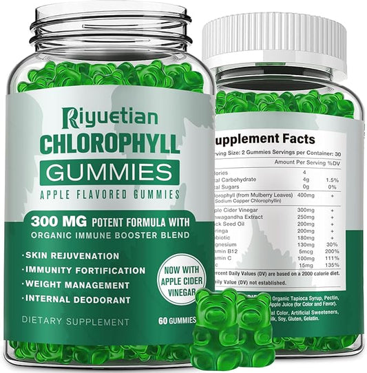 Sugar Free Chlorophyll Gummies D3, C, B12 - 60 Gummies