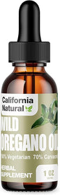 Wild Oregano Oil 1oz Bottle - California Natural - Immune System & Digestive Support - Promote Gut Health & Healthy Digestion - 100% Vegetarian - 70% Carvacrol - Herbal Supplement - 1oz