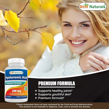 Best Naturals Hyaluronic Acid 200 mg 120 Tablets (120 Count 2))