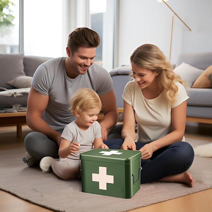 Flexzion First Aid Box Organizer, Empty 8.5 Inch