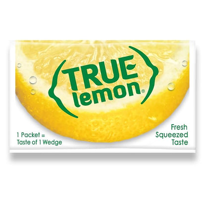 TRUE LEMON Water Enhancer, Bulk Dispenser, 100 Count (Pack of 1), 0 Calorie Drink Mix Packets For Water, Sugar Free Lemon Flavoring Powder Packets