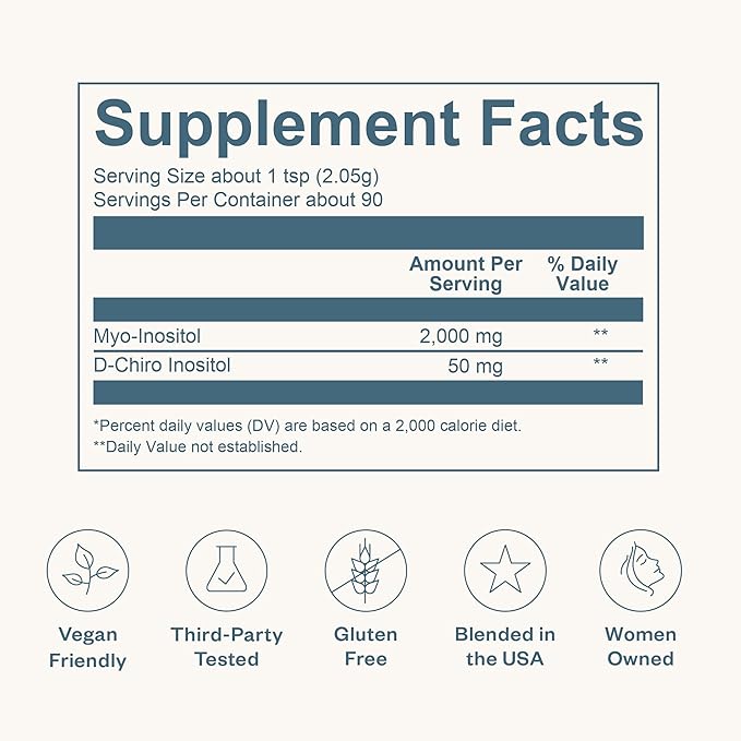 BOND Inositol Powder: Pure Myo-inositol & B8 Myo 90 Servings, 40:1 Ratio