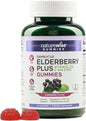 NatureWise Sambucus Elderberry Gummies - Immune Support Supplement for Kids Ages 4+ & Adults with Vitamin C, D3, Zinc - Elderberries Equivalent to 3520mg - Vegan, Non-GMO - 60 Count[30-Day Supply]