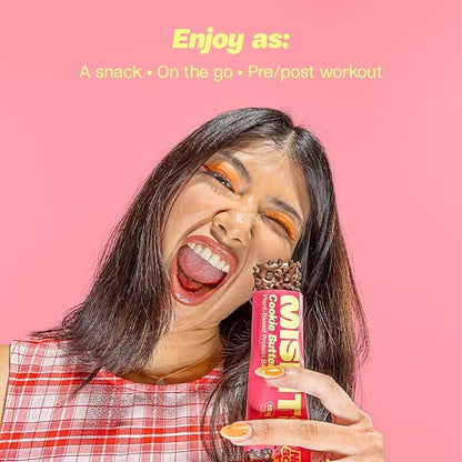Misfits Vegan Protein Bars, Cookie Butter - Updated Recipe | Plant Based, Low Sugar & Carb, High Fiber Snacks | Pack of 15
