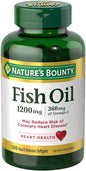 Nature's Bounty Fish Oil 1200 mg, Supports Heart Health with Omega 3 EPA & DHA- 120 Rapid Release Softgels,