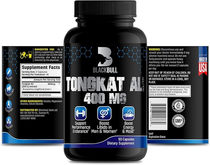 Tongkat Ali Extract 400 Mg- Eurycoma 90 Capsules, 45 Days