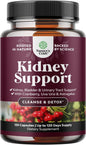 Kidney Support Cranberry Supplement for Women and Men - High Strength Kidney Cleanse and Detox with Stinging Nettle Uva Ursi and Astragalus for Kidney and Bladder Health - Non-GMO Halal and Vegan