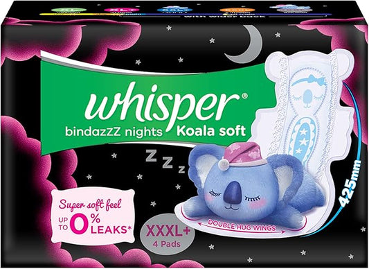 Whisper Bindazzz Nights Koala Soft Sanitary 4 Napkins