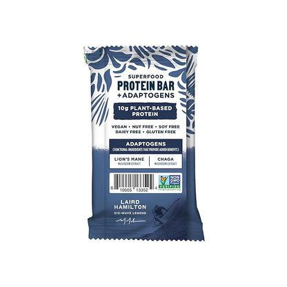 Laird Superfood Functional Protein Bars, Protein Bar but Better with Real Ingredients, Functional Mushrooms 10g Plant-Based Protein, 6g Fiber, Blueberry Sunflower Butter, 10 Count (Pack of 1)