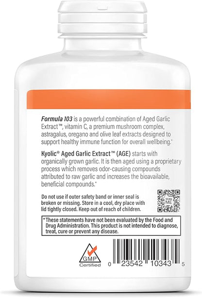 Kyolic Aged Garlic Extract Formula 103 300 Capsules