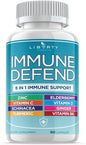 8 in 1 Immune Defense Support, Immunity Capsules Supplement Booster with Echinacea Zinc 50mg, Vitamin C , D3 5000 IU, Turmeric Curcumin & Ginger, Echinacea - Allergy Relief for Kids Adults (1 Pack)