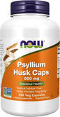 NOW Supplements, Psyllium Husk Caps 500 200 Veg