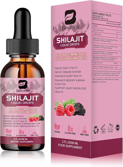 Shilajit Resin Liquid Drops 85+ Trace 2 FL