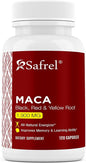 Safrel Organic Maca Root Black, Red, 1900 MG 120 Vegan 100% Pure