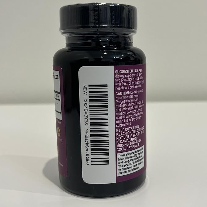 Black Seed Oil 1000mg - Premium Extra Strength Nigella Sativa Black Seed Oil - Black Cumin Seed Oil for Skin, Digestive Health & Immune Support - Non-GMO, Sugar Free & Bottled in USA - 60 Softgels