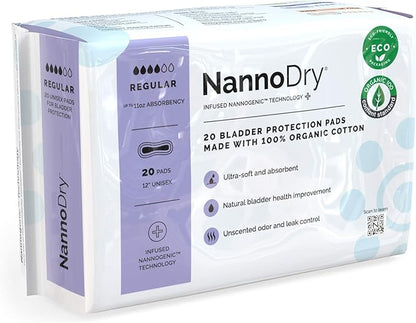 Natural Incontinence Pads (20 Count 4) - 12" Long