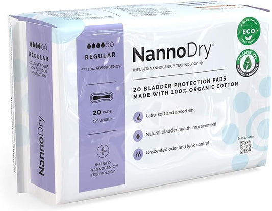 Natural Incontinence Pads (20 Count 4) - 12" Long