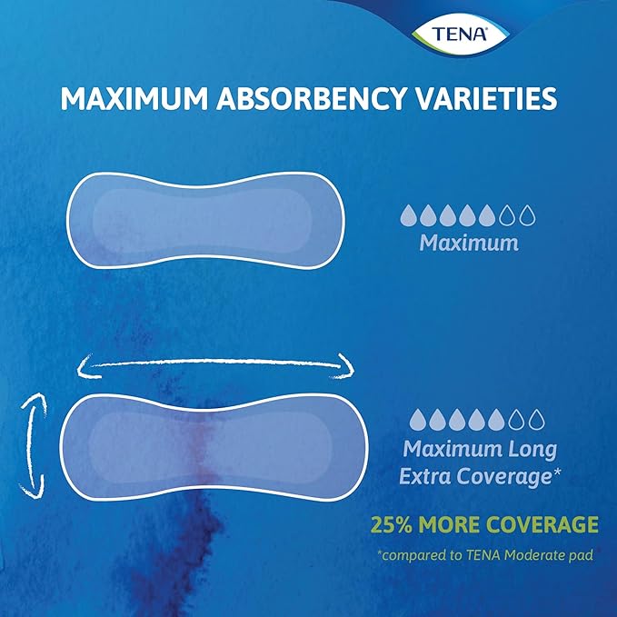 TENA Sensitive Maximum Long Bladder Control 12 Count, 1 Pack