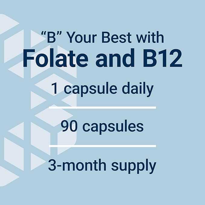 Life Extension BioActive Folate & Vitamin B12, Promotes Heart, Brain & GI Tract Health, Non-GMO, Gluten-Free, Vegetarian, 90 Capsules