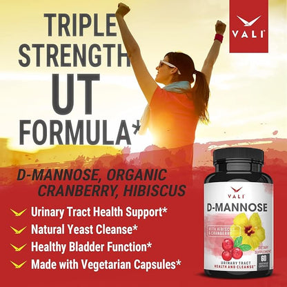 VALI D-Mannose 1000mg Urinary Tract Health 60 Veggie