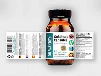 DR WAKDE'S Gokshura Capsules (Tribulus terrestris, 60 Veg