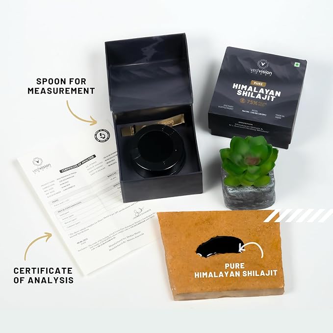 Pure Himalayan Shilajit Resin, 400mg A 75%+ Fulvic 85+ Trace 75 Servings