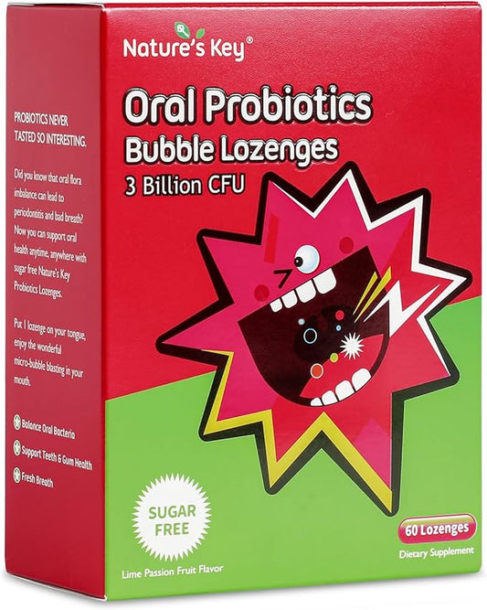 Nature's Key Oral Probiotic Bubble lozenges -3 Billion (60 Count 1）)