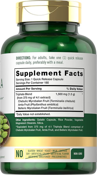 Carlyle Triphala Capsules 1500mg | 180 Count