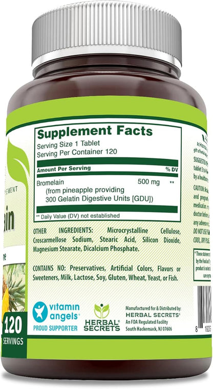 Herbal Secrets Bromelain 500 Mg 120 3 |
