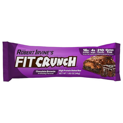 FITCRUNCH Snack Size Protein Bars, 6-Layer Baked Bar, 4g of Sugar, Gluten Free & Soft Cake Core (9 Bars, Chocolate Brownie)
