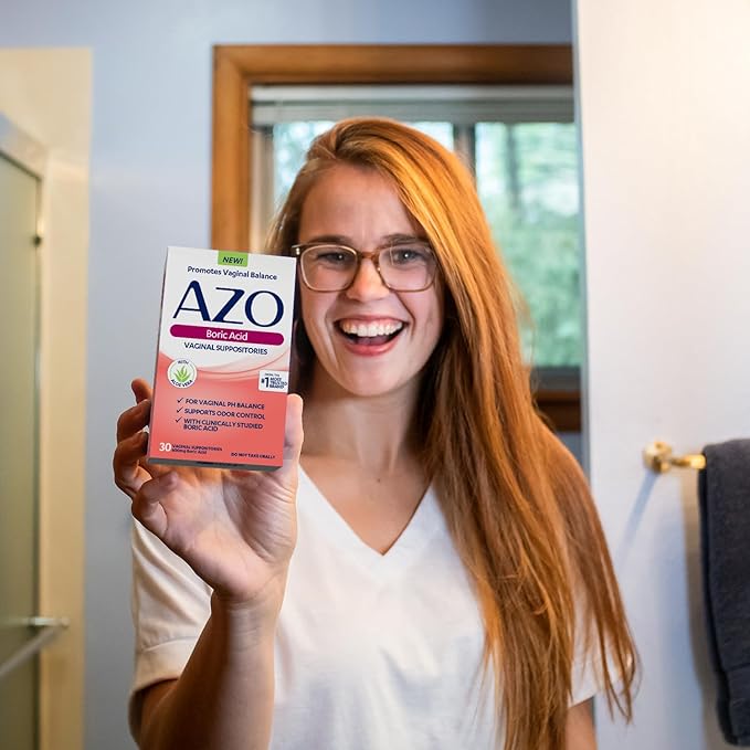 AZO Boric Acid Vaginal Suppositories, Helps 30 Count