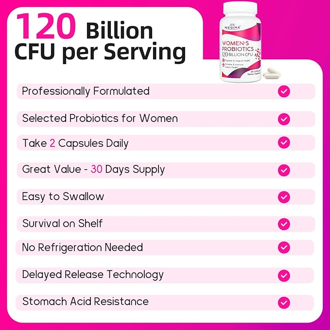 Negima 120 Billion CFU Probiotic 13-in-1 Probiotics, 60 Caps