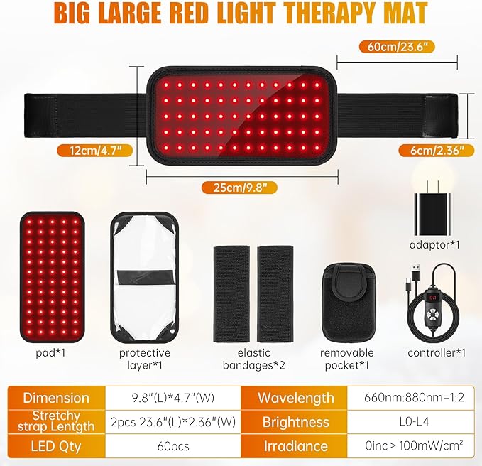 LED Red Light Therapy Pad 660nm 850nm Near