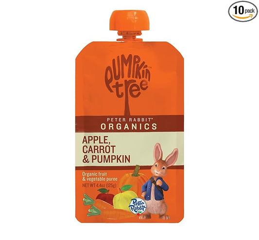 Pumpkin Tree Peter Rabbit Organics Apple, Carrot and Pumpkin Puree, 4.4 Ounce (Pack of 10)