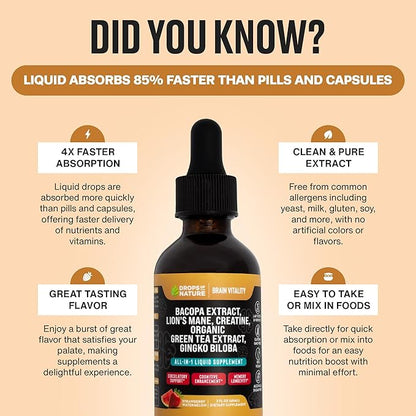Creatine & Bacopa Liquid Drops 60mL)