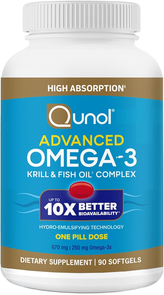 Qunol Advanced Omega 3 Krill and 10x Better 250mg EPA 90 Count 1)
