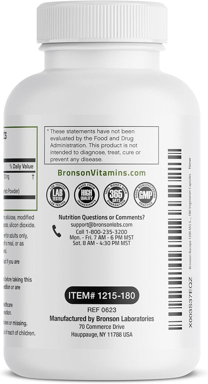 Bronson Bacopa (1200mg Equivalent from 8:1 180 Vegetarian