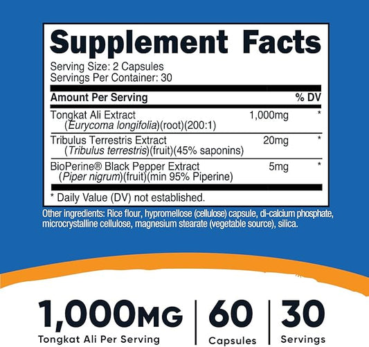Nutricost Tongkat Ali 1,000mg 60 Capsules