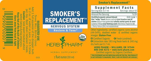 Herb Pharm Smoker's Replacement Liquid Herbal 1 Ounce
