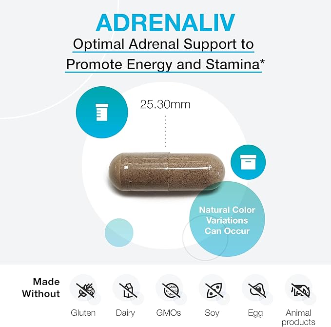 XYMOGEN Adrenaliv - Adrenal Support Supplement B6 (120 (120 Capsules)