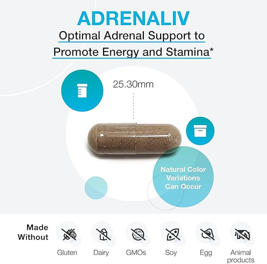 XYMOGEN Adrenaliv - Adrenal Support Supplement B6 (60 (60 Capsules)