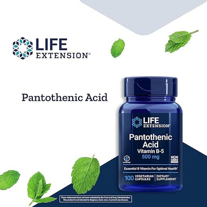 Life Extension Pantothenic Acid 500 mg 100 Capsules
