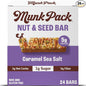 Munk Pack Keto Snack Bars, Caramel Sea Salt - Low Carb Nut Bar with 5g Protein, 1g Sugar with Allulose - Gluten Free & Low Glycemic - 24 Count