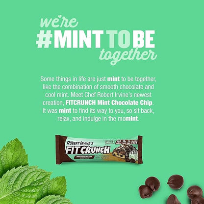 FITCRUNCH Snack Size Protein Bars, 6-Layer Baked Bar, 3g of Sugar, Gluten Free & Soft Cake Core (9 Bars, Mint Chocolate Chip)