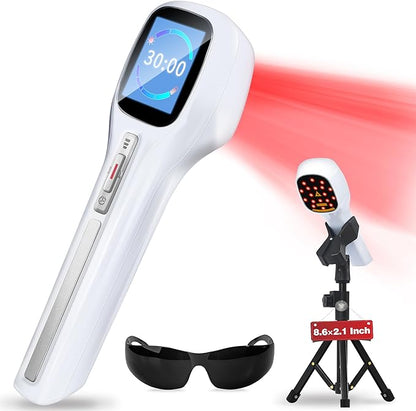 Cold Laser Therapy Device with LED (4x808nm +14X650nm), +14X650nm), Red 8.6×2.1 Inch