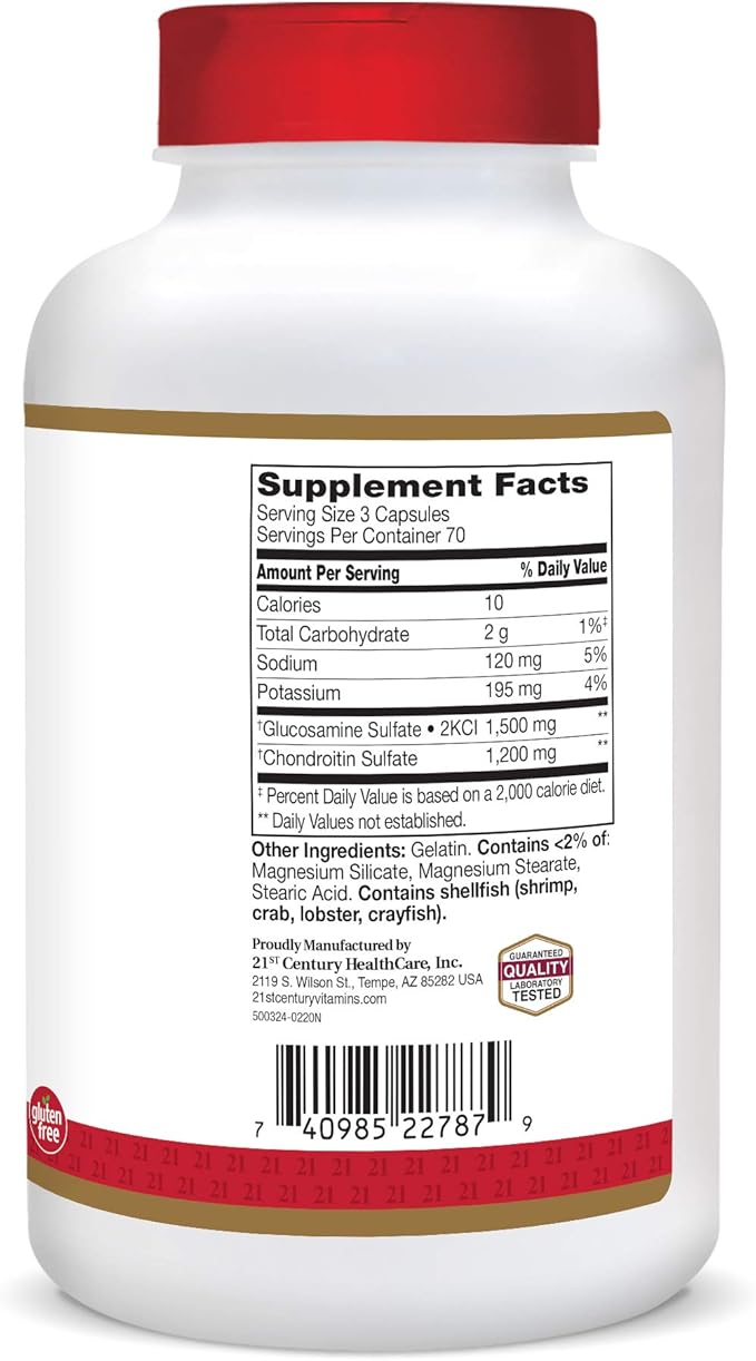 21st Century Glucosamine Chondroitin 500/400mg 210 Count