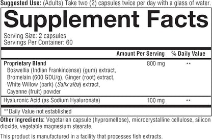 Youtheory Hyaluronic Acid Advanced with Boswellia, 120 Count (1 Bottle)