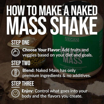 NAKED Chocolate Peanut Butter Vegan Mass 1,290 Calories, 8LB Bulk, 11 Servings