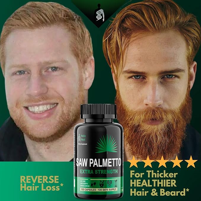 Saw Palmetto for Men - Prostate Health Supplements for Men Urinary Health - Natural DHT Blocker, 500mg Extra Strength Hair Regrowth Treatments - 100 Capsules 3 Months Supply